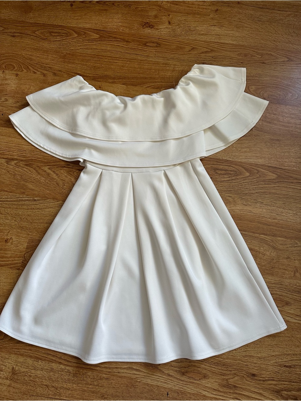 ASOS Ivory Cream Mini Dress Off Shoulder  US 4